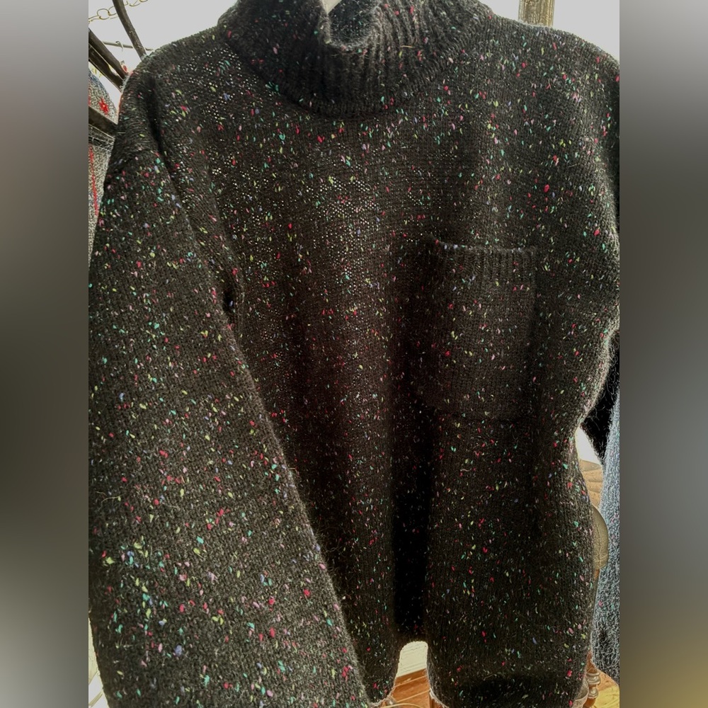Vintage Esprit Black Sweater with Multicolor speckles